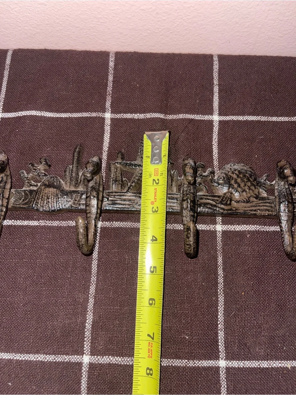 Cast Iron Coat/Robe Rack with Seahorses, Fish & Starfish Wall Decor